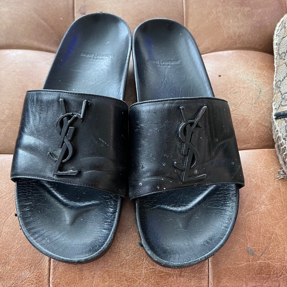 YSL black slides